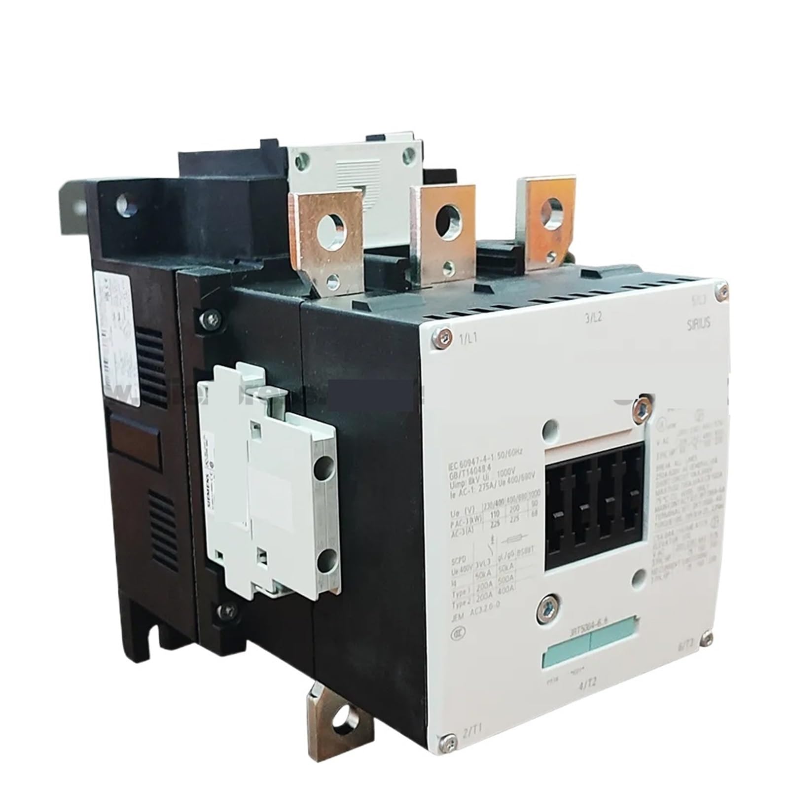 1 contactor 3RT 220-240 V CA/CC CA3 110 kW 400 V CA (50-60 Hz) Contactos auxiliares CC 2NO+2NC 3 Polos 3RT5064-6AP36