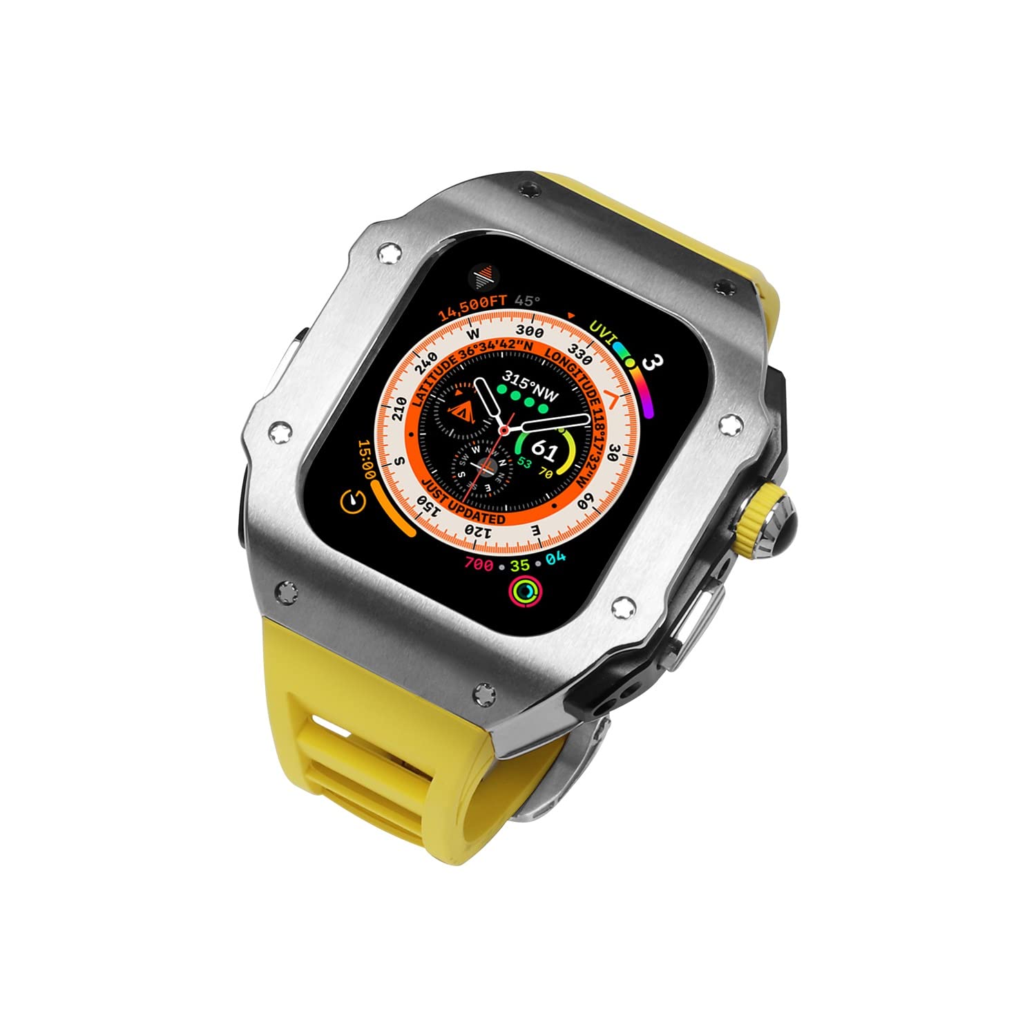 GUMMMY Luxury Metal Case 49mm Modification Kit For Apple Watch Ultra 49MM Stainless Steel Case Cover for IWatch