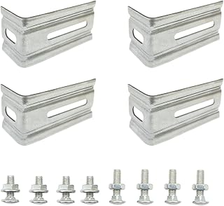 Garage Door Track Jamb Bracket, Metal Heavy Duty Brackets Door Reinforcement - L Right Angle Bracket with 2 Screws, Garage Door Parts 4 Pack