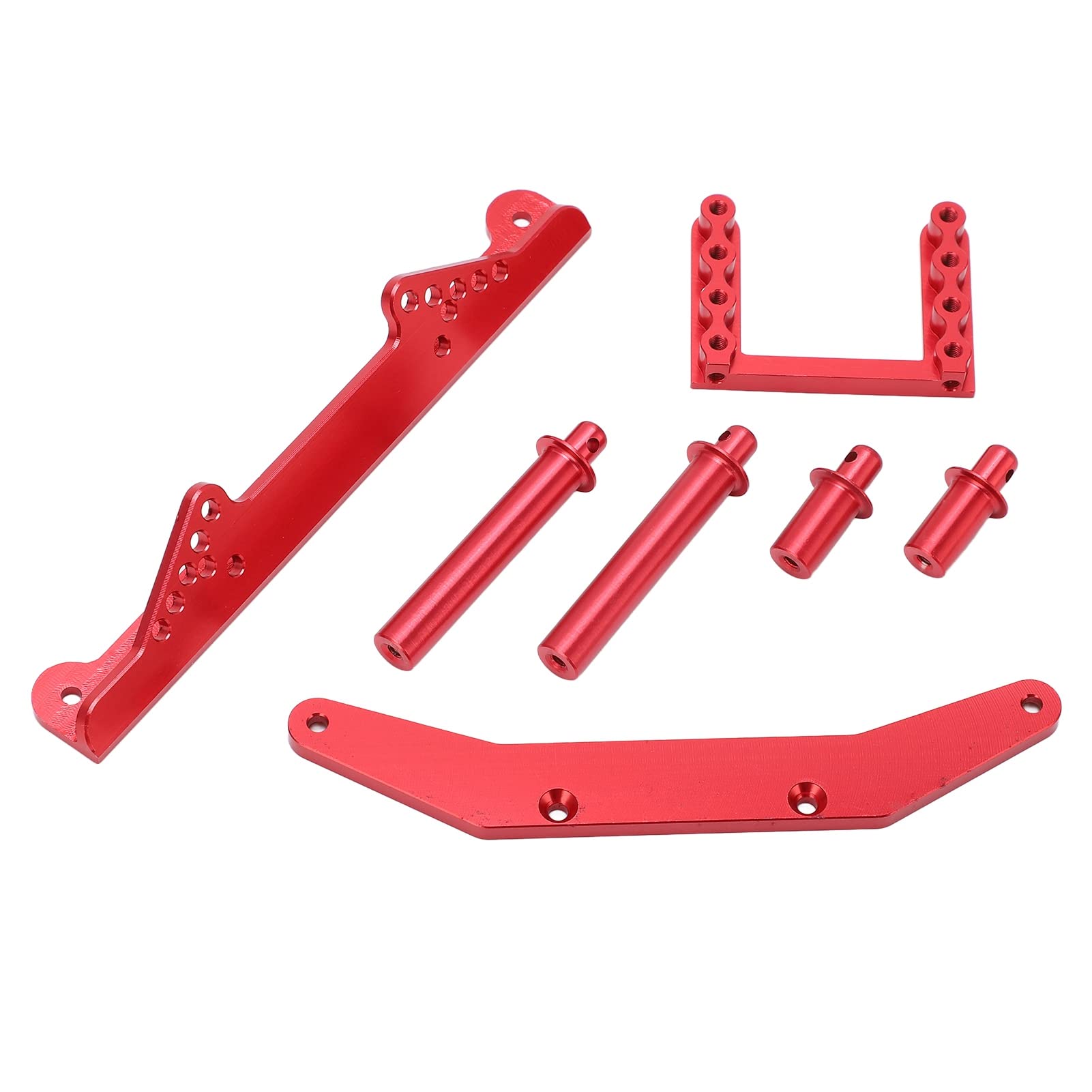 Soportes de carrocería delanteros y traseros de aleación de aluminio con postes de carrocería para coche Traxxas Slash 2WD 1/10 RC (Red)