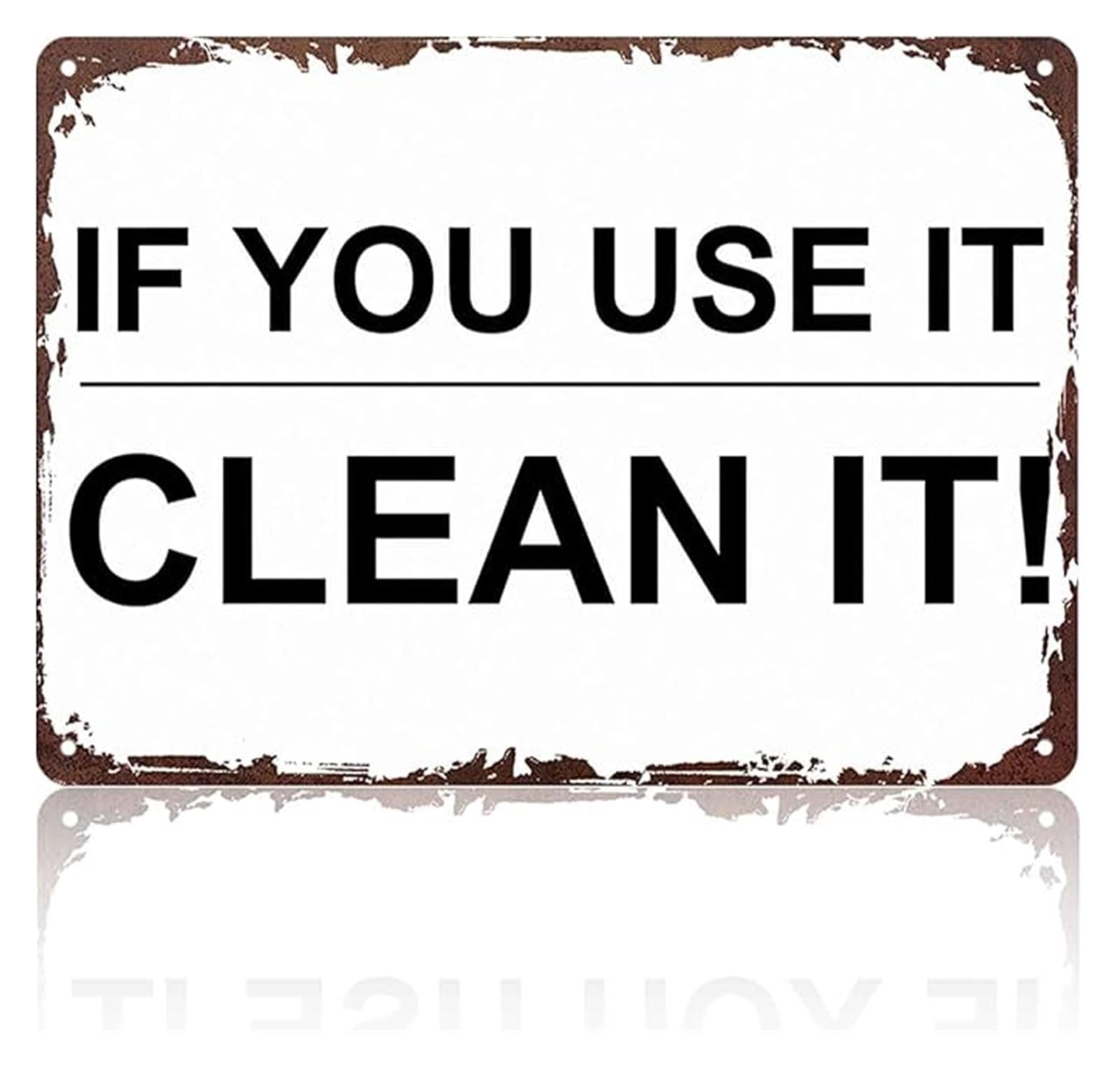 PKNVKZIDK Humorous If You Use It Clean It Sign Aluminum Metal Tin Sign for Kitchen Bathroom Laundry Room 8 X 12 in