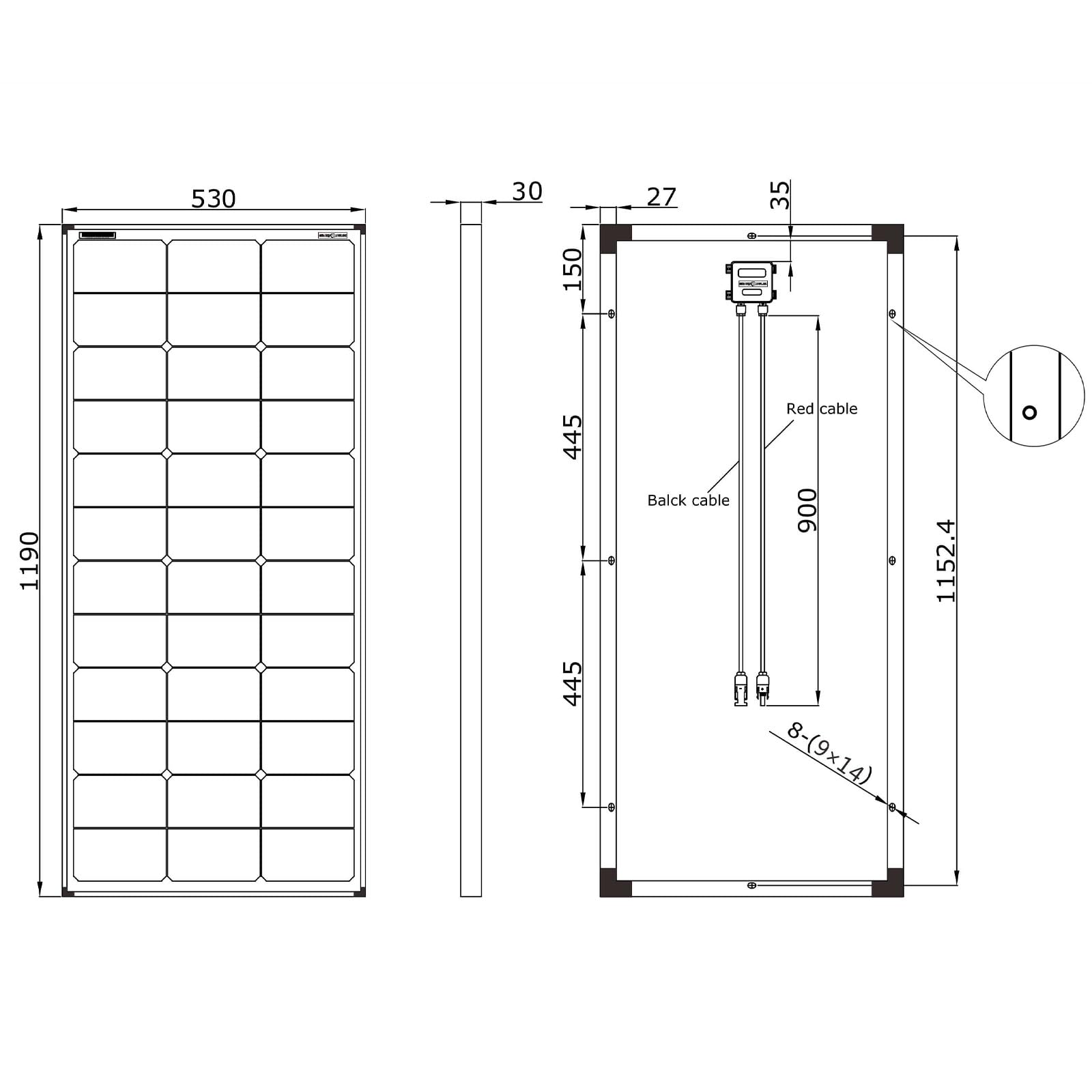 enjoy solar® Mono 130W 12V Monokrystaliczny panel PERC, słoneczny z ogniwami 166 mm, 10 Busbars, idealny do kamperów, balkonów, altan, łodzi