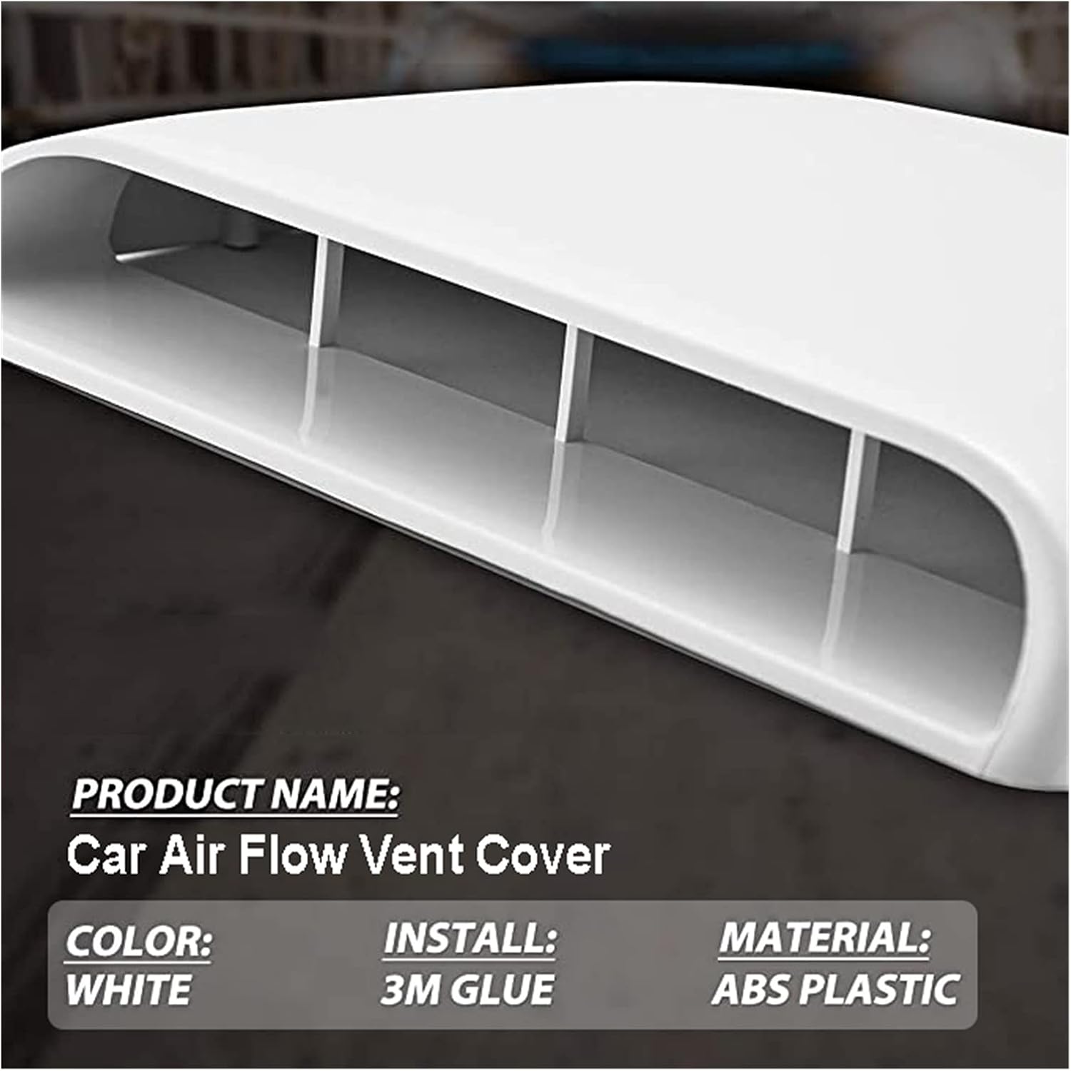 Hood Scoops Hood Scoops Vents Car Decorative Air Flow Intake, Decorative Intake Hood Scoop ABS Flow Intake DIY Stickers