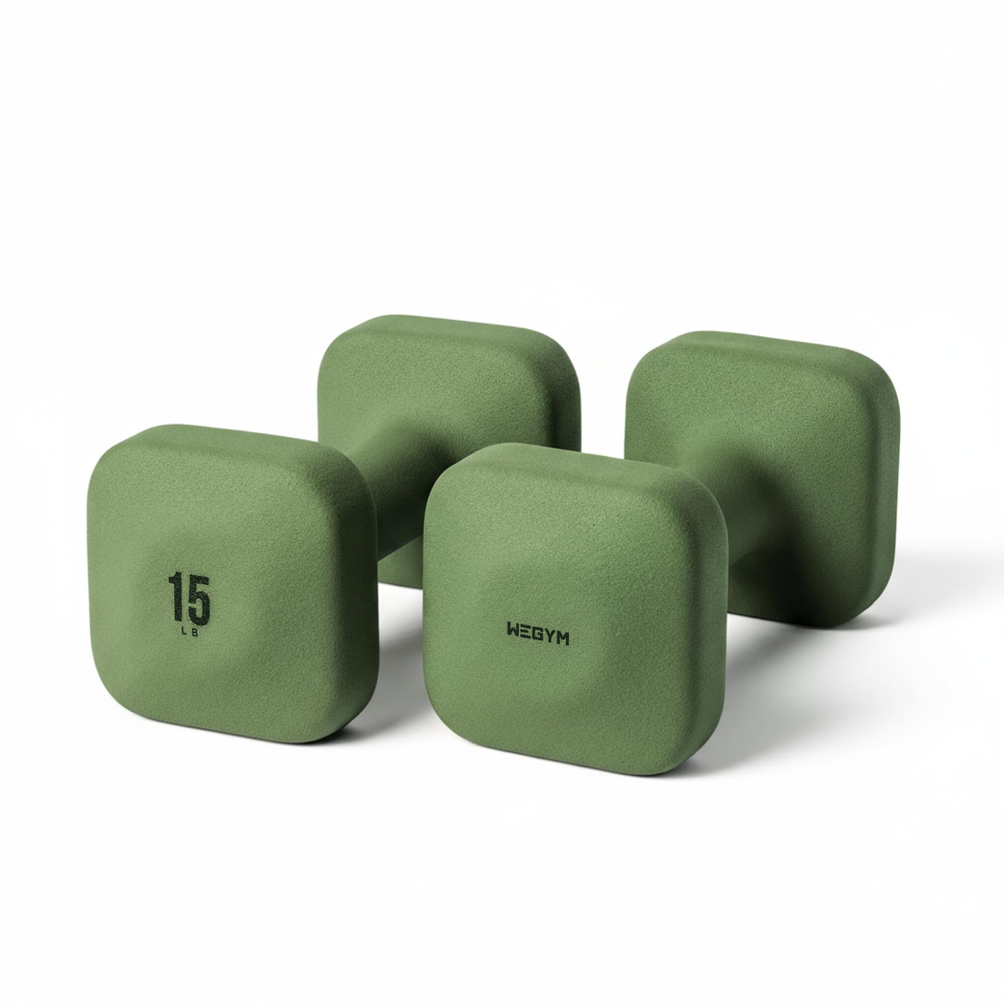 WeGym SafeGrip Square Dumbbells with Anti Slip Handles, Aesthetic Free Weights for Home Workouts, Stable Design Prevents Rolling during Floor Exercises