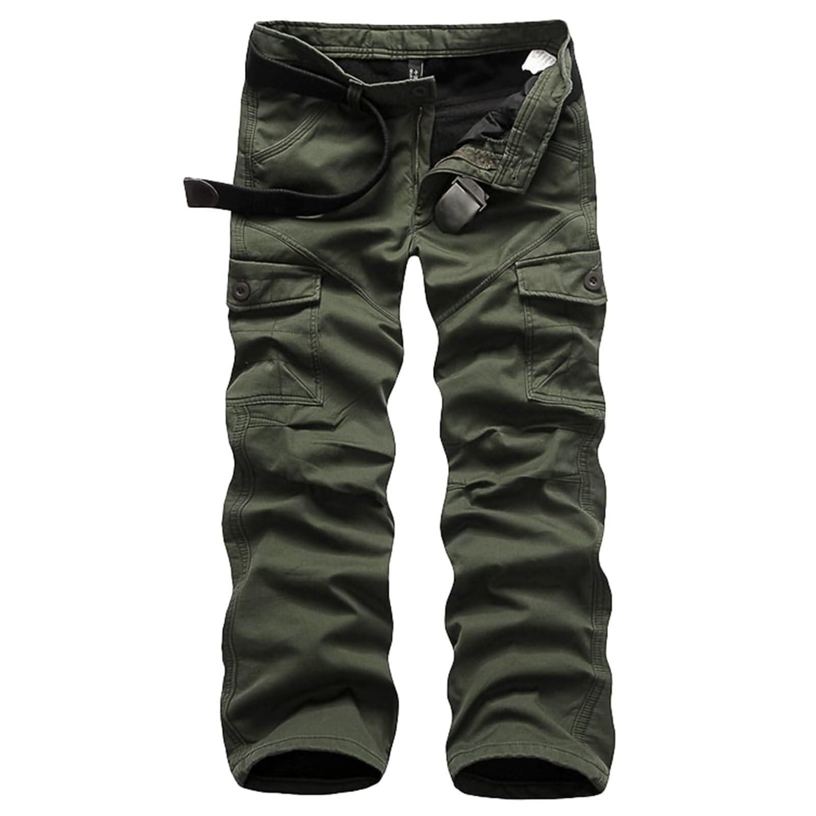 Barley Direct Mens Warm Fleece Lined Cargo Trousers Combat Work Trousers Thermal Pants for Hiking Walking Skiing,6 Pockets(E,6XL)