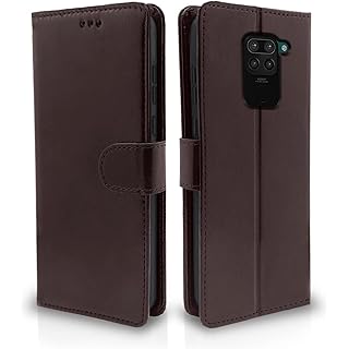 Pikkme Redmi Note 9 Leather Wallet Case - Coffee