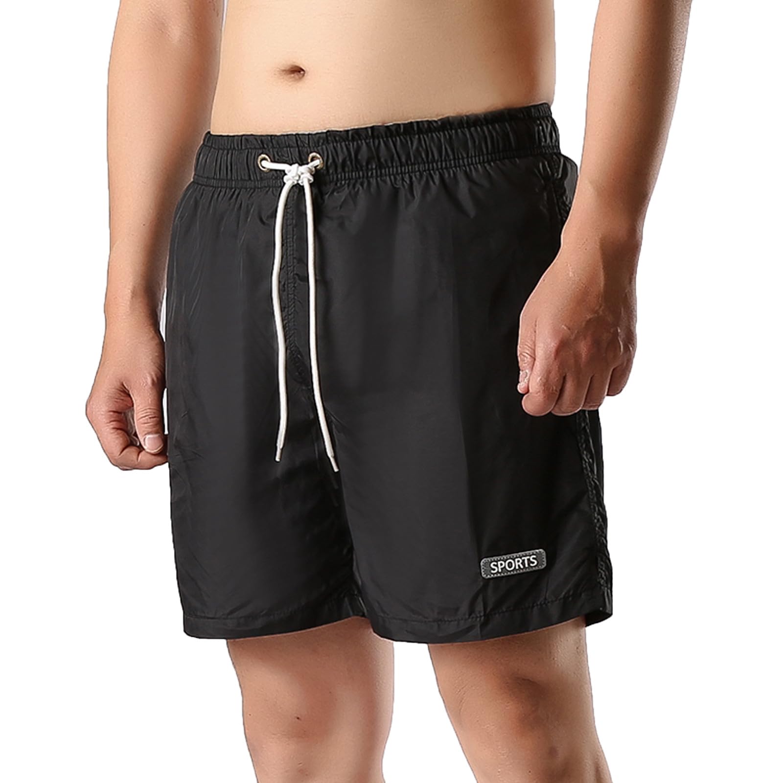 Muscularfit Black Running Shorts Summer Running Athletic Shorts Gym Sport Drawstring Elastic Waist Workout Shorts 3 Inseam