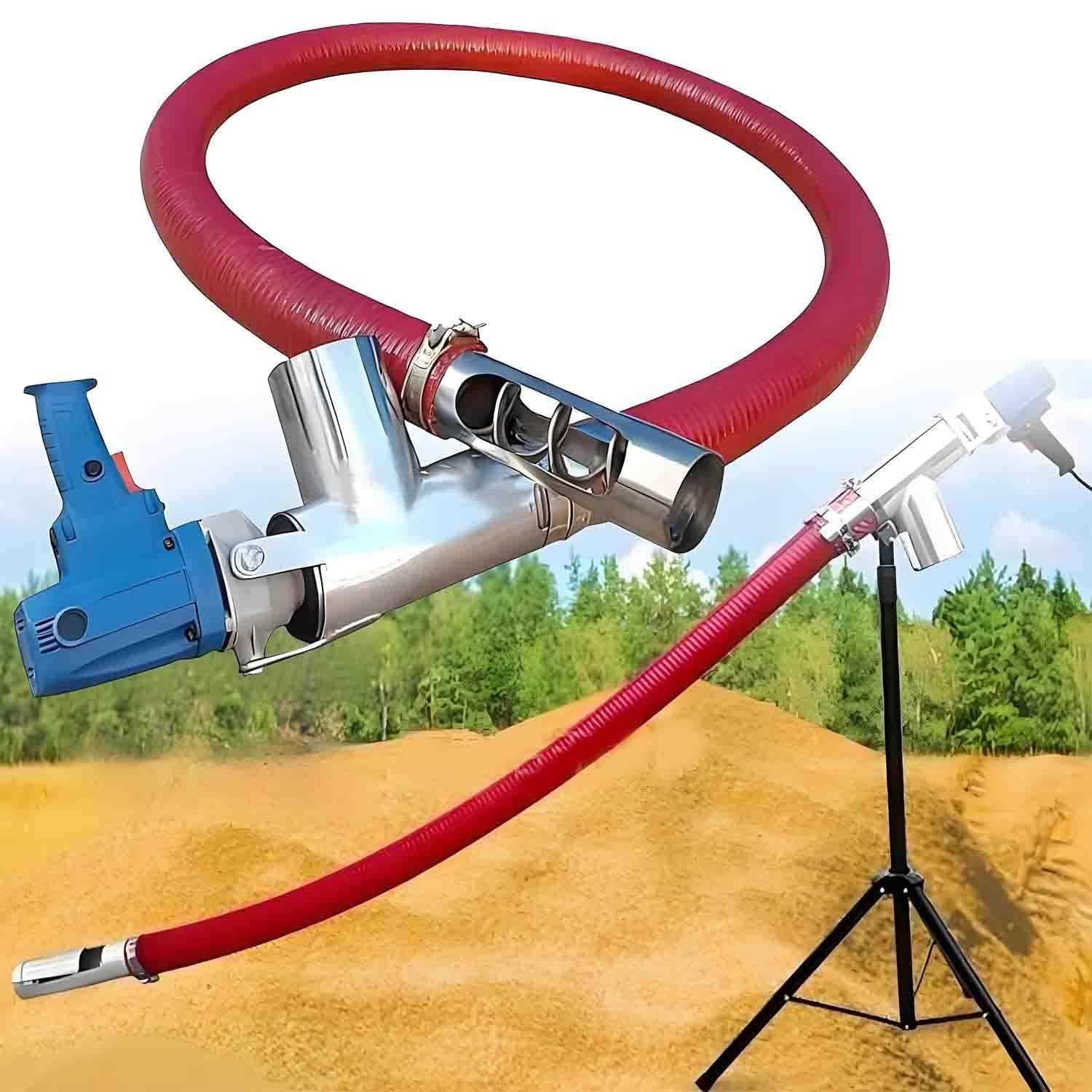 UORDBY 1.5M Portable Electric Grain Auger Conveyor, 1500W Grain Pump, Small Household Grain Suction Machine, for Grain Transport, for Farms, Homes, and Warehouses.
