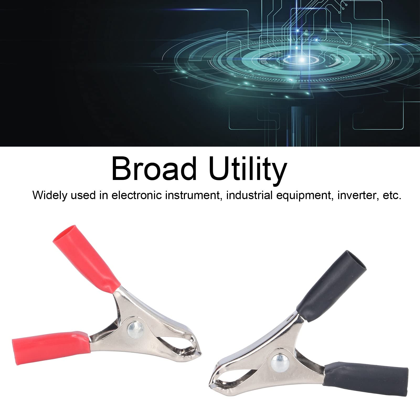 Izolowane klipsy krokodylkowe, klipsy aligatora. 50 Sets Insulated Crocodile Clips - 10A Battery Clip & Cable Clamp Tool Kit for Testing Equipment