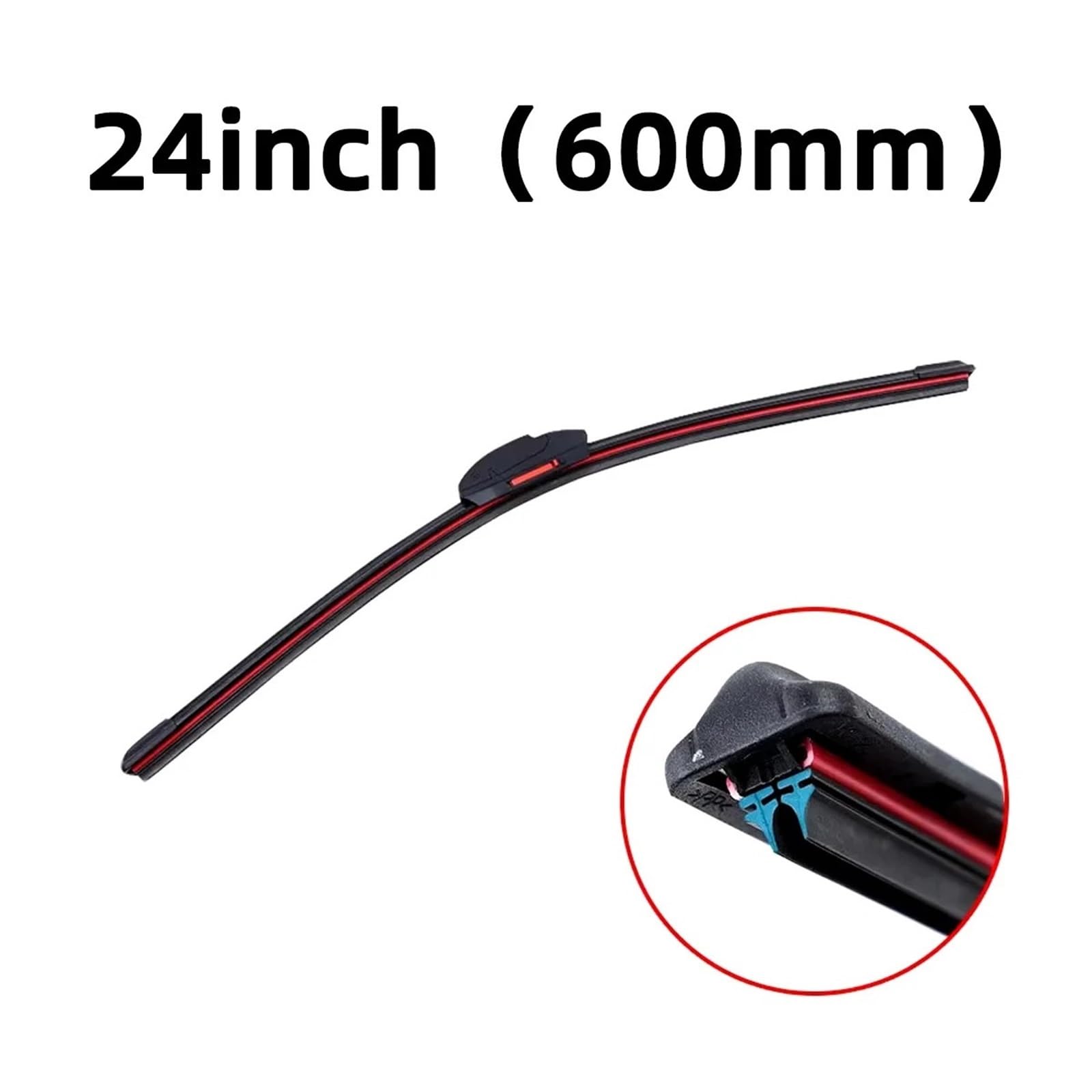 Spazzole di ricambio per tergicristalli Adatto per gancio J/U Tergicristallo per auto per uso generale silenzioso, morbido, con doppia striscia di gomma, tergicristallo 18"20"22"24"26"