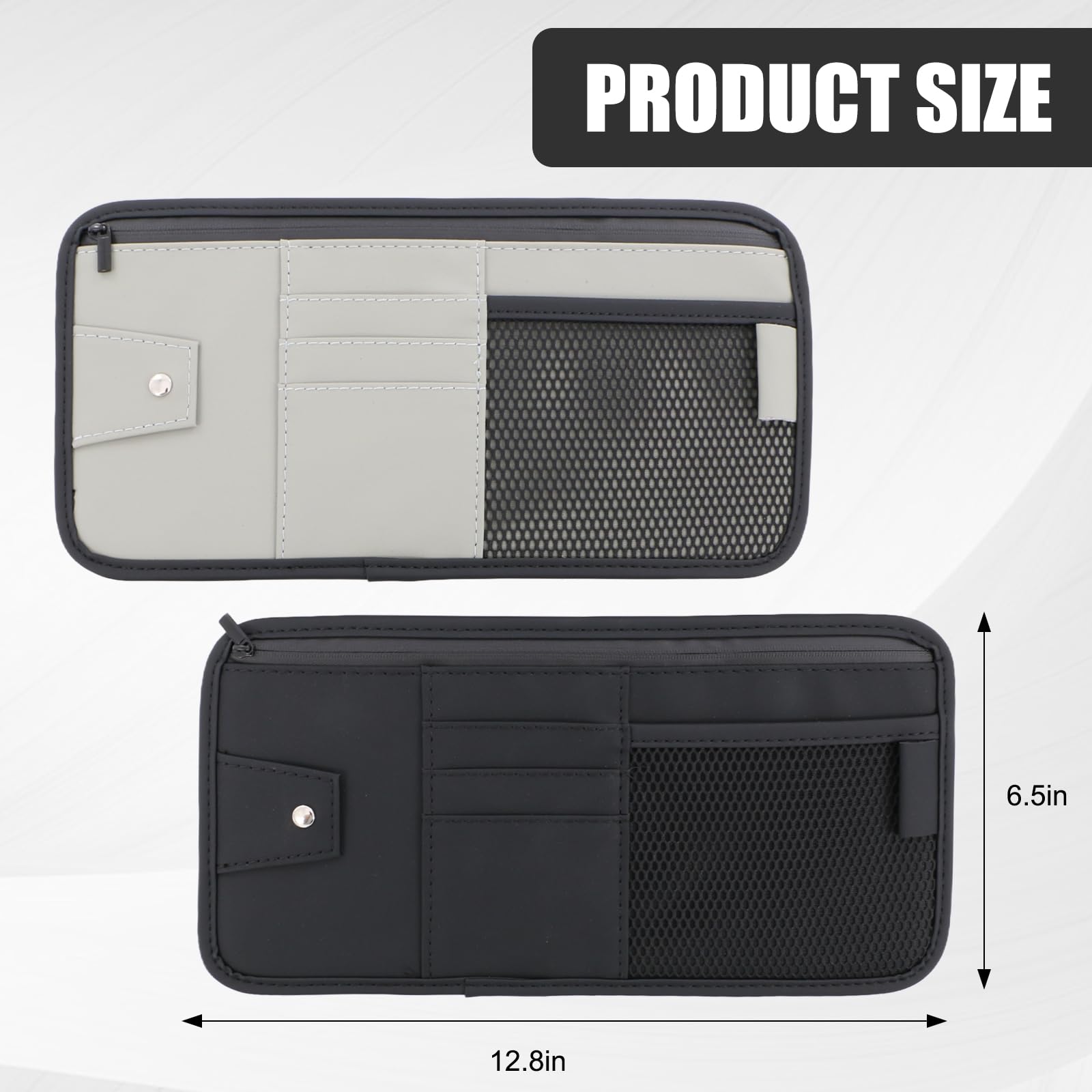 panthra 2 x Auto-Visier-Organizer, Sonnenblenden-Organizer, Sonnenblende, weiche Lederoberfläche, Brillen, Notizkartenhalter, Auto-Aufbewahrungstasche, geeignet für die meisten Fahrzeuge, SUVs und