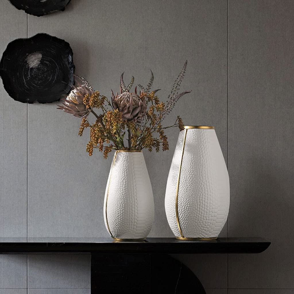 Vaso Design creativo Vaso grande Modello Camera Decorazione morbida Casa moderna Soggiorno Portico Mobile TV Disposizione dei fiori Vaso In Ceramica(B)