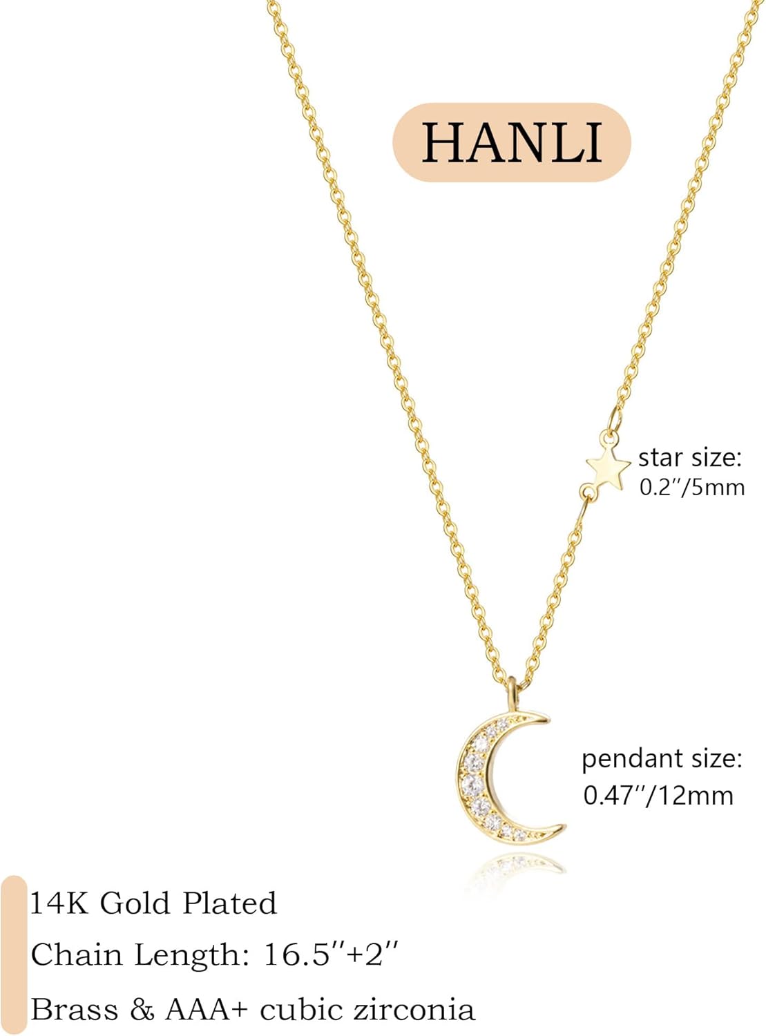 HANLI 14K Gold Plated Necklaces for Women - Dainty Butterfly, Star of David, Moon and Star, Sun, Lotus, Infinity, Hummingbird, Bee,Boots,Chill,Sunflower Pendant Designs - Elegant Jewelry for Women - Image 3