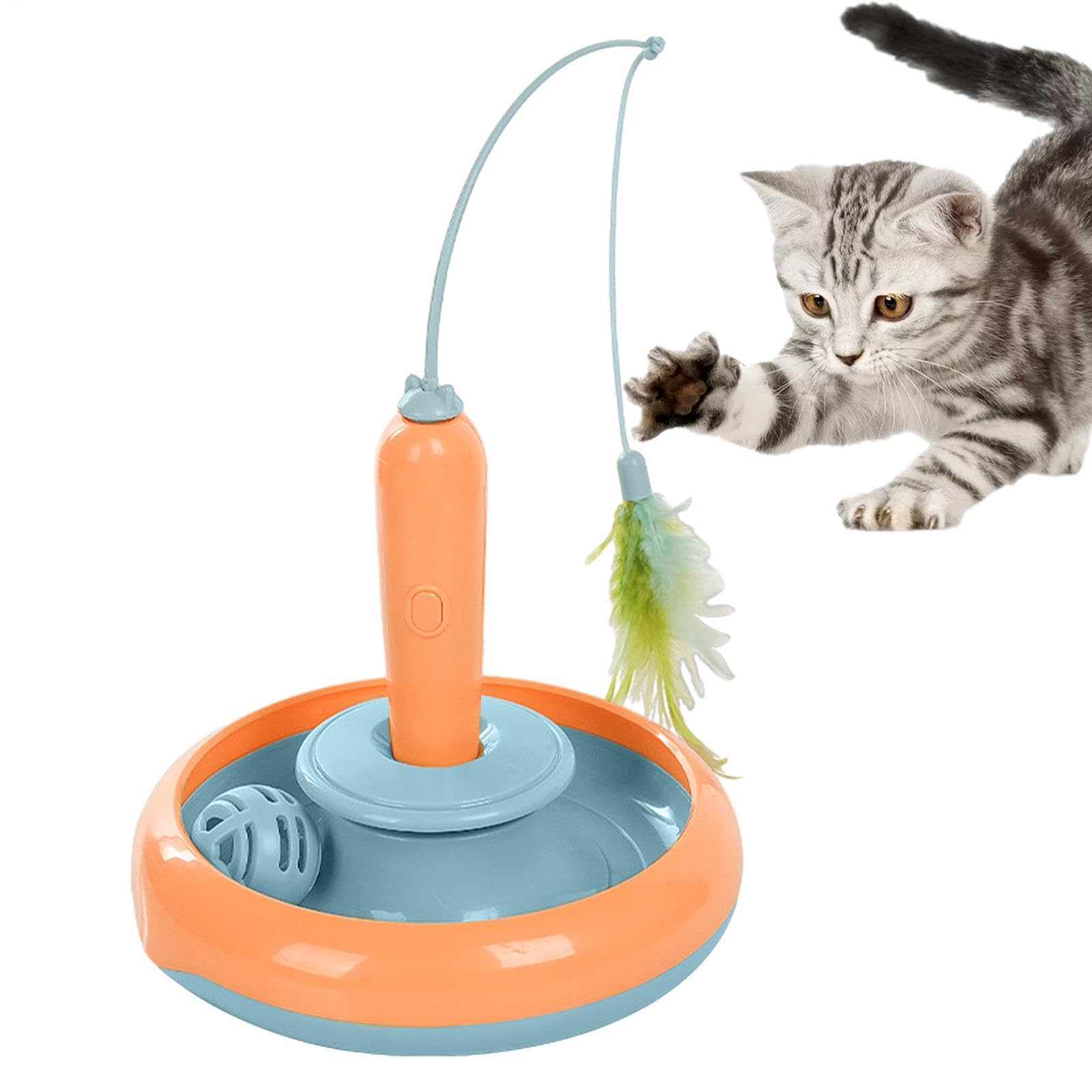 Giocattoli Interattivi per Gatti - Teaser Di Piume Di Gatto, Realizzato In | Materiale ABS Durevole E Morbido | Giocattoli Di Gatto Di Automatici Riutilizzabili Giocattoli Interattivi Di Gatto