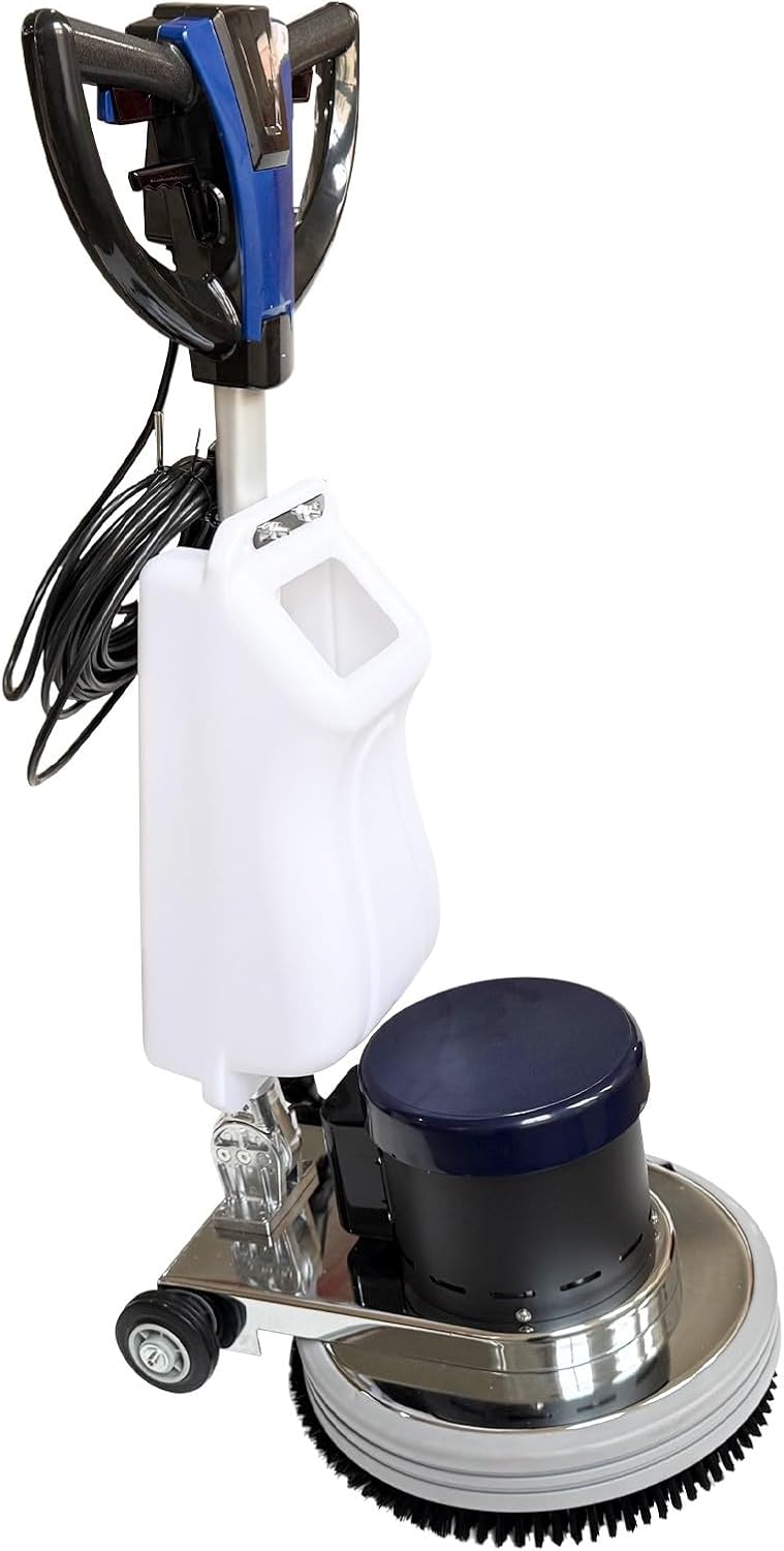 TECHTONGDA 18" Commercial Floor Scrubber Industrial Floor Buffer Machine Buffer Heavy Duty Polisher Machine 154RPM/Min Carpet Cleaning Equipment with 2 Brushes for Cleaning, Waxing, Polishing 110V