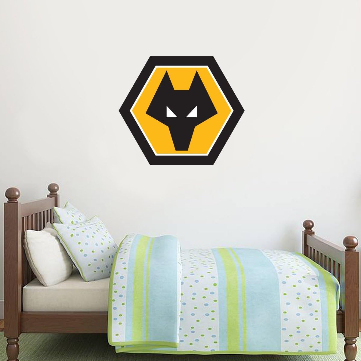 Beautiful Game Wolverhampton Wanderers Football Club Crest Wall Art Sticker Mural (90Cm)
