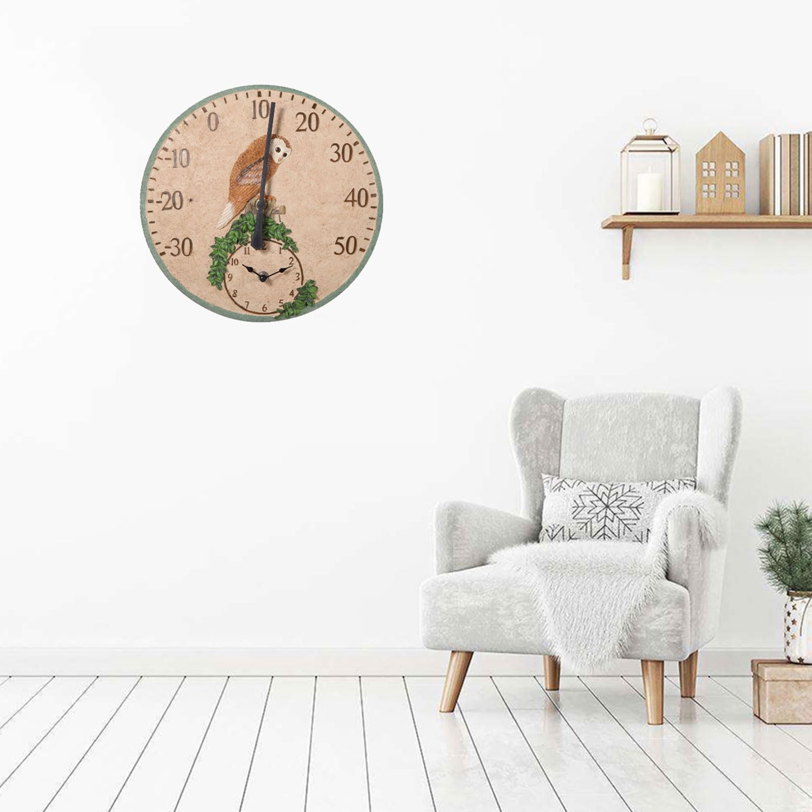 Termometri per Interni, termometri da Parete sospesi per Patio, Orologio da Parete per Cortile Esterno e Giardino con Interni Esterni