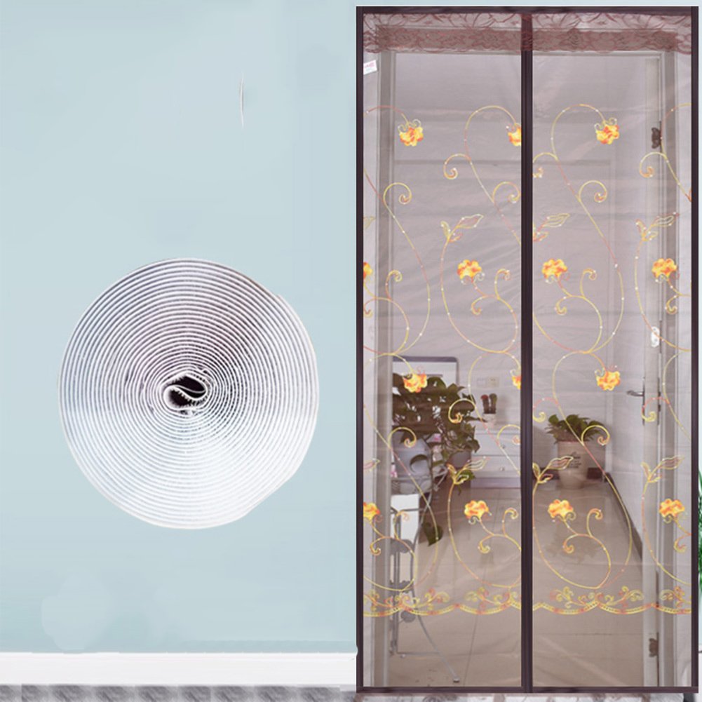 Screen door anti-mosquito mute magnetic screen door,Full frame velcro living room cloth summer heavy duty mesh screen bedroom screen door mesh-G 120x210cm(47x83inch)