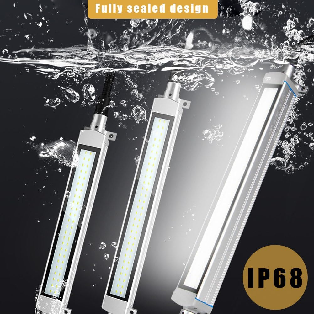 Lampa świetlna LED do obrabiarek, aluminiowa taśma świetlna odporna na wybuchy, oświetlenie stanowiska pracy, wodoodporna IP68, regulowana, odpowiednia do oświetlenia przemysłowego