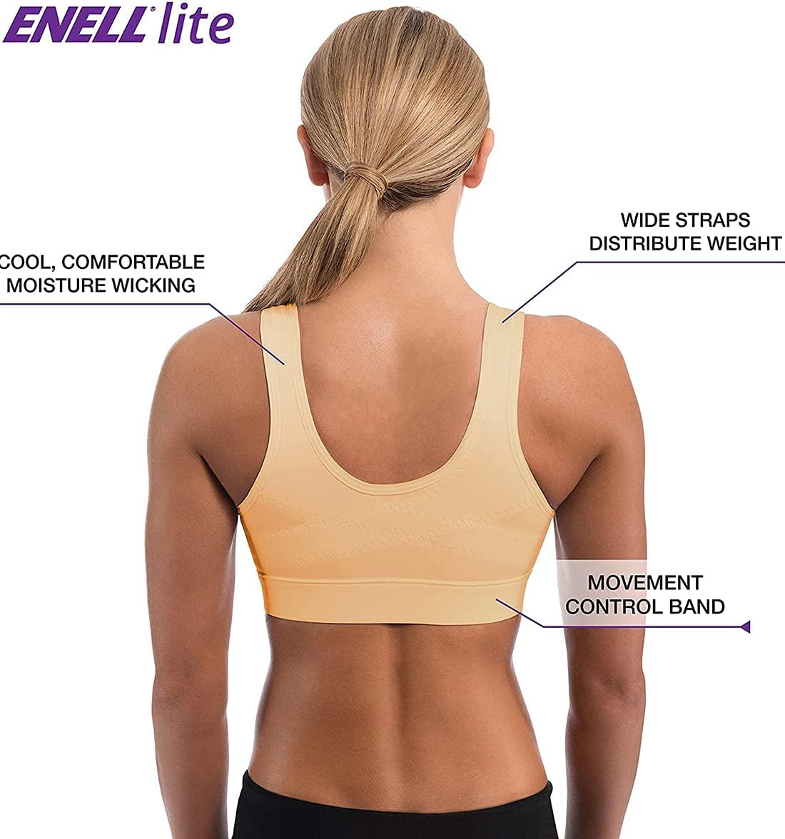 ENELL Women's Lite Full Coverage Sports Bra (101) - Image 4