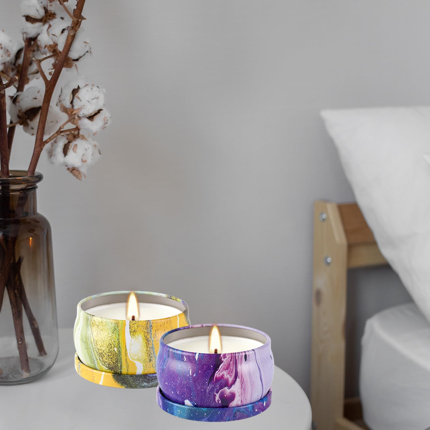 LIVEN Lot de 24 bougies d'aromathérapie en pot à la cire de soja - Bougies parfumées pour la maison - 70,9 g - Bougies pour maman pour Noël, anniversaire, Thanksgiving, fête des mères