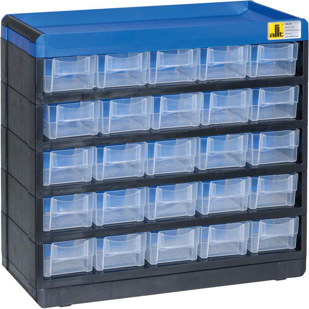 Allit Kleinteilmagazin VarioPlus Pro 29/50 – Artikelnummer 464620, 300 × 285 × 135 mm, Schwarz/Blau