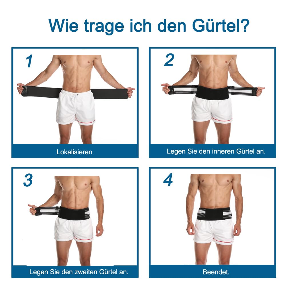 Paskyee Ischiasgürtel, Iliosakralband für Männer Frauen - Rückenstützgürtel Linderung von Ischias, unterem Rücken, Si-Gelenk, Beckenschmerzen - Drei Bandagen bieten dreifache Unterstützung