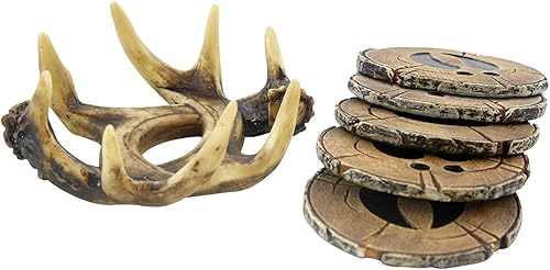 Miniatura 6 de Hook Line & Sinker Bait Shop - Posavasos rústicos con soporte, juego de 5