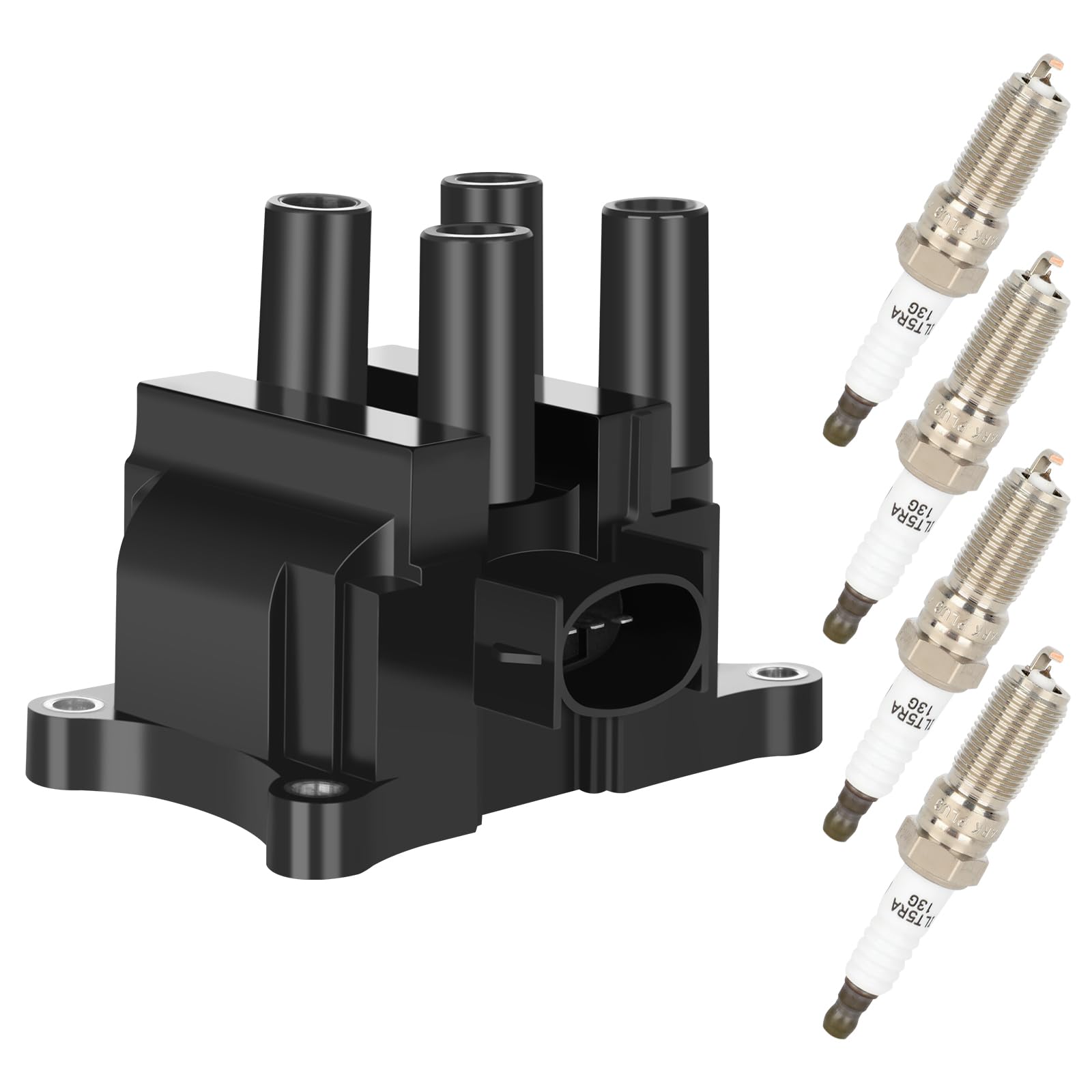 ECCPP Ignition Coil Coils&iridium Spark Plugs FD497 for Ford for mazda Ranger 2.3L L4 2001-2009 B2300 2.3L L4 1999-2004 2.0L L4 1+4