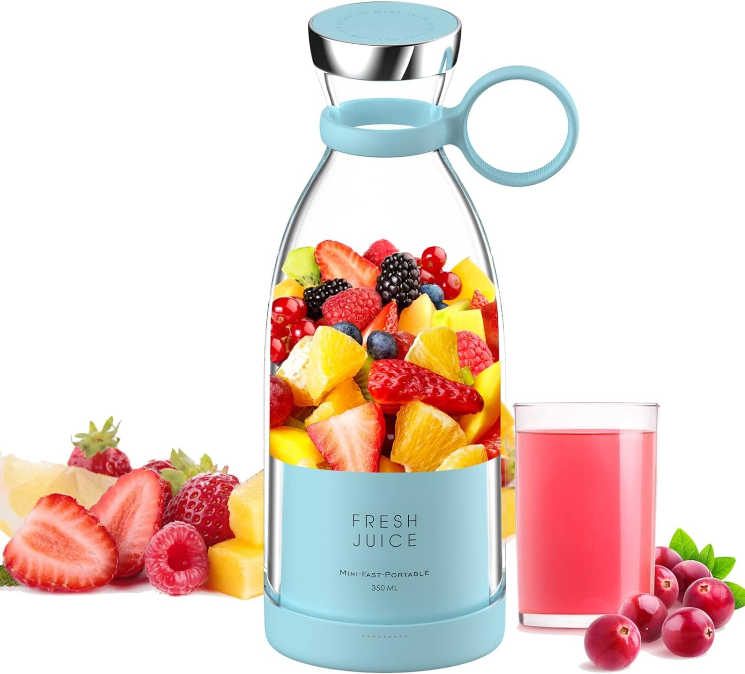 BUYERZONE 420ml Portable Juice Blender, Juicer Bottle Mixer, Juice Maker, Fruit Juicer Machine Electric, USB Rechargeable Personal Size Mini Juicer Grinder for Juices, Shakes and Smoothie (B0DFVDJ2LQ) Amazon Price History, Amazon Price Tracker