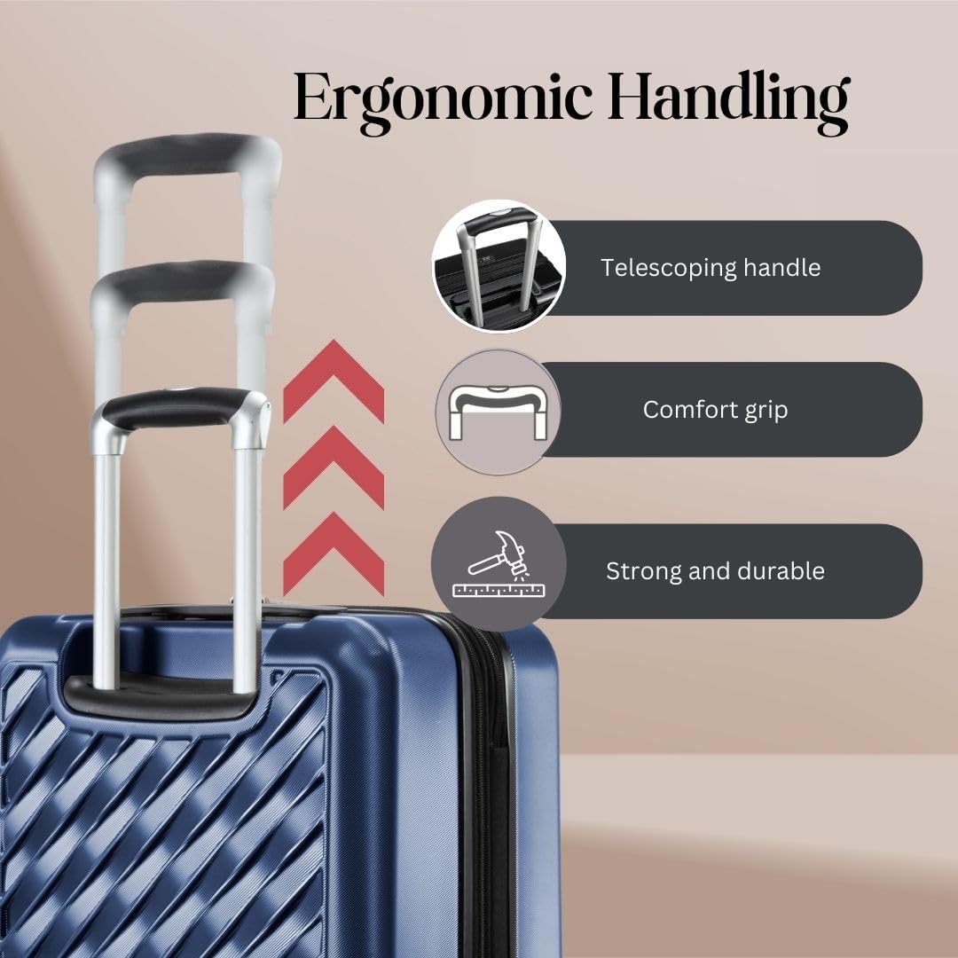 Ricardo Beverly Hills Melrose Hardside Expandable Luggage with Lightweight Construction for Smooth Traveling, Stylish, Durable, and Spacious, Men and Women, Prussian Blue, Carry-On 20-Inch