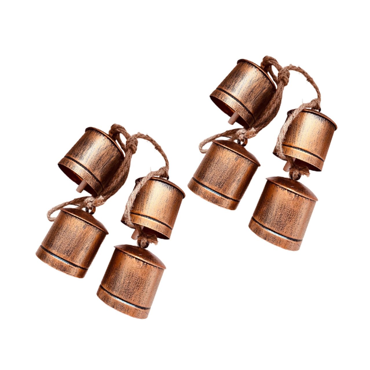 Cloches de vache suspendues en métal vieilli décoration extérieure jardin et maison x2