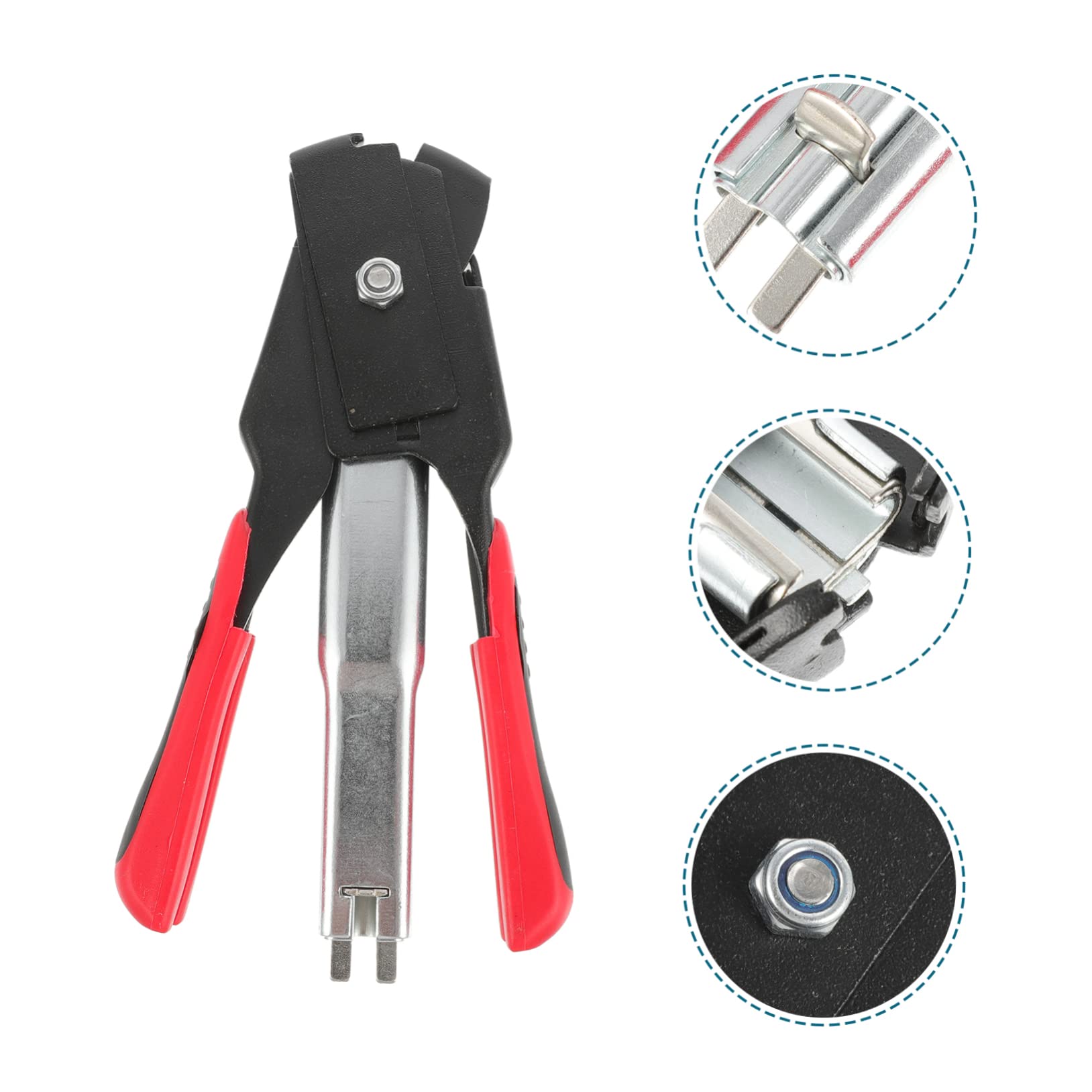 SHINEOFI Pinza per Chiusura ad Anello Chiodatrice ad Anelli per Recinzione e Gabbia in Metallo Kit con Clip C e Impugnatura Isolata