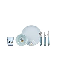 Mepal Mio – Set di stoviglie per bambini – 6 pezzi – con piatto – ciotola – tazza e posate, regalo per bambini – lavabile in lavastoviglie – Sailors Bay