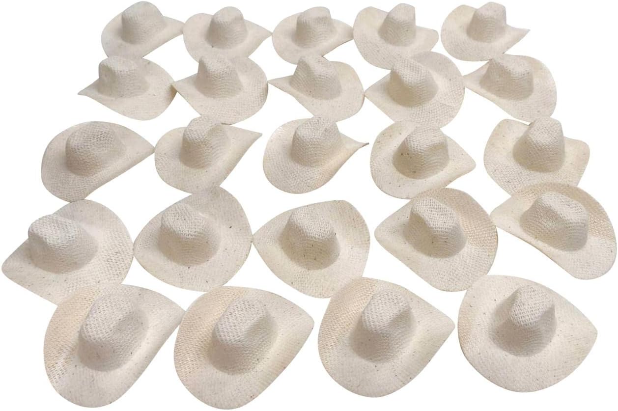 More Fiesta 24 Mini Cowboy Cowgirl Rodeo Hats, 2 Inches Size