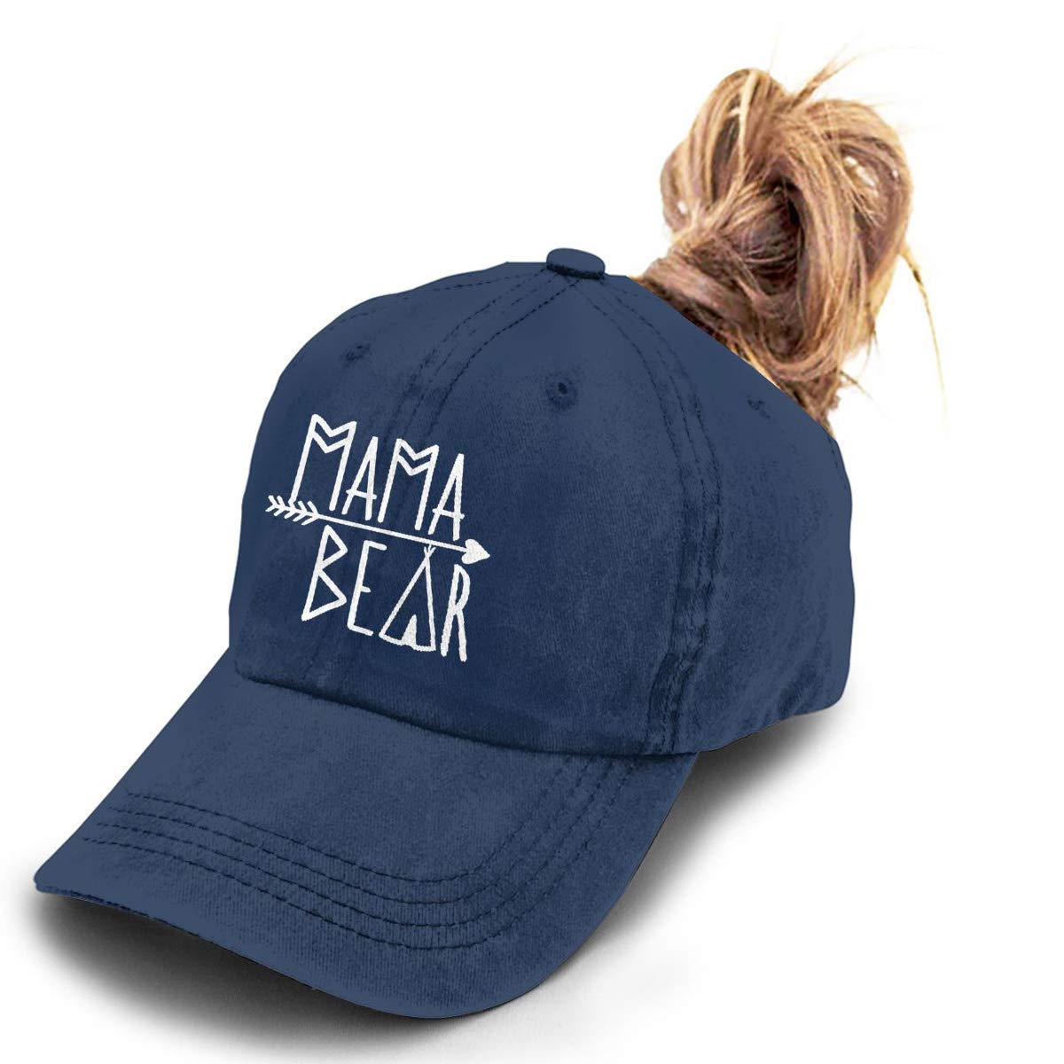 OASCUVER Mama Bear Denim Hat Adjustable Female Stretch Baseball Hats