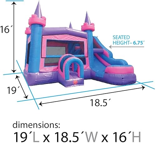 Miniatura 7 de TentandTable Tobogán acuático inflable para niños de 5 a 12 años, castillo animoso de grado comercial para adultos, casa de salto, incluye soplador