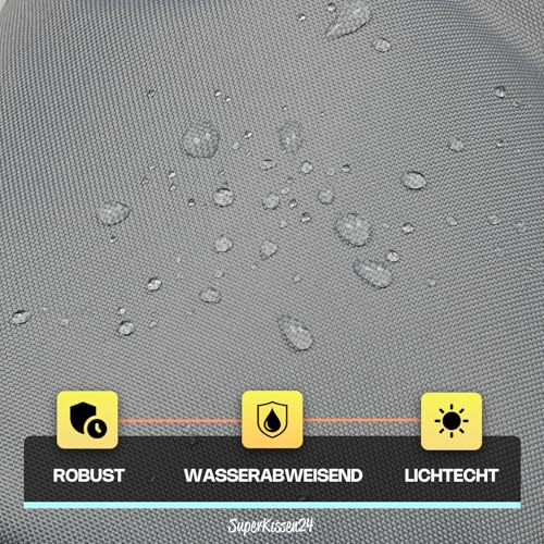 Bankkissen für Gartenbank & Hollywoodschaukel - Made in EU, Wasserdichtes & UV-beständig Gartenkissen - Bankauflage 2-Sitzer - Sitzkissen für Outdoor & Innenbereich - 100x50 cm - Grau