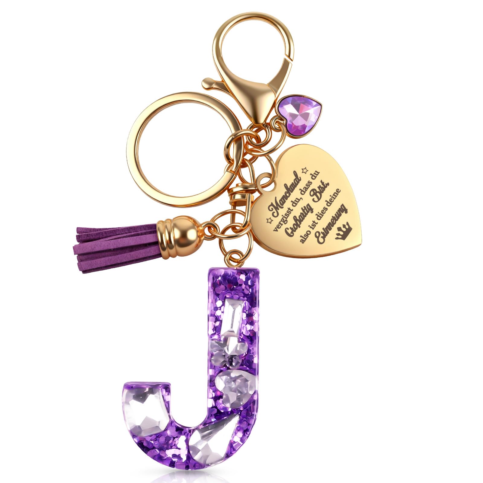 Anruzon Schlüsselanhänger Mädchen Buchstabe - Schlüsselanhänger mit Anfangsbuchstaben Schlüssel Anhänger - Einschulung Geschenk - Keychain Geschenk für Kinder, Mädchen, Frauen