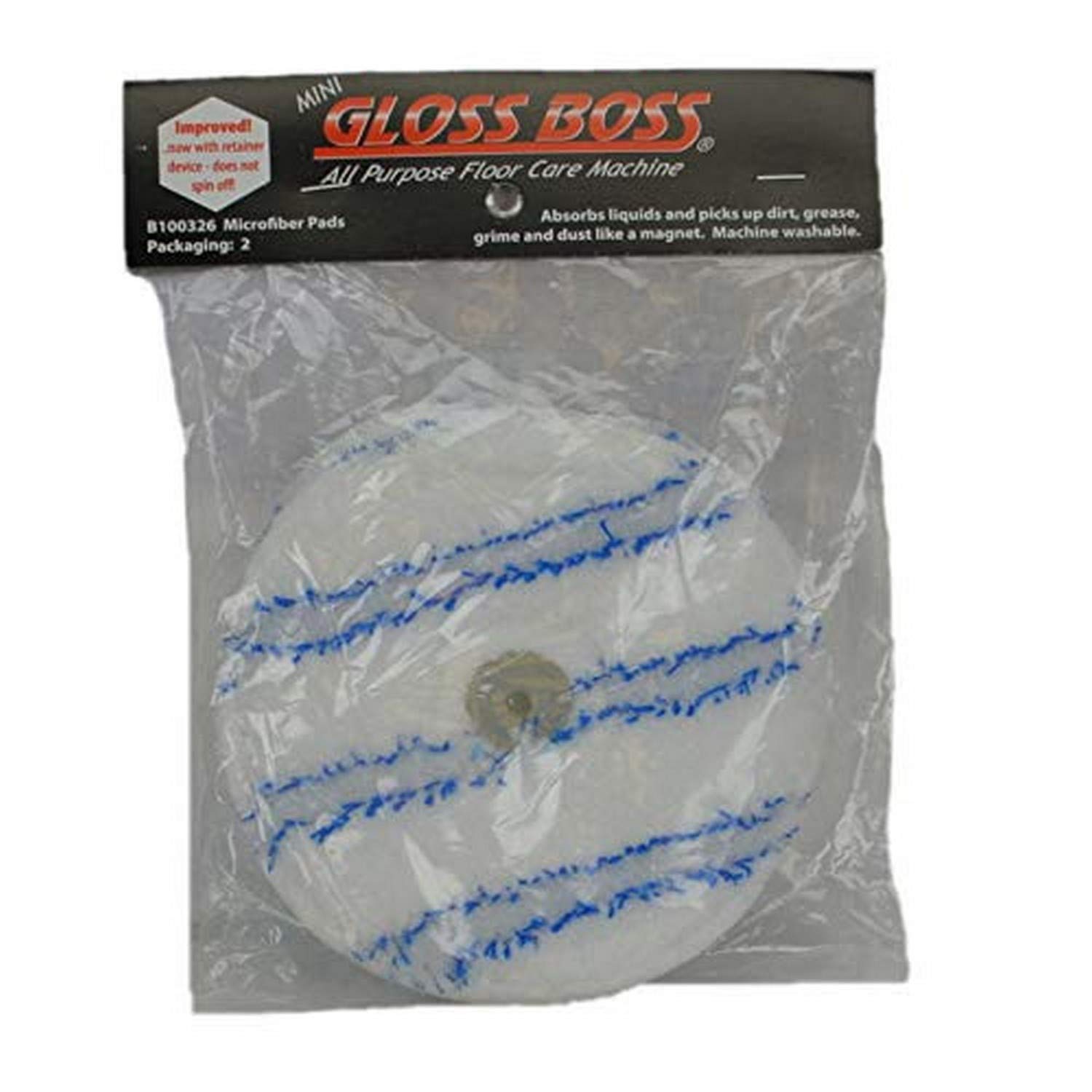 B100326 Pads, Microfiber Gloss BOSS 2PK, White