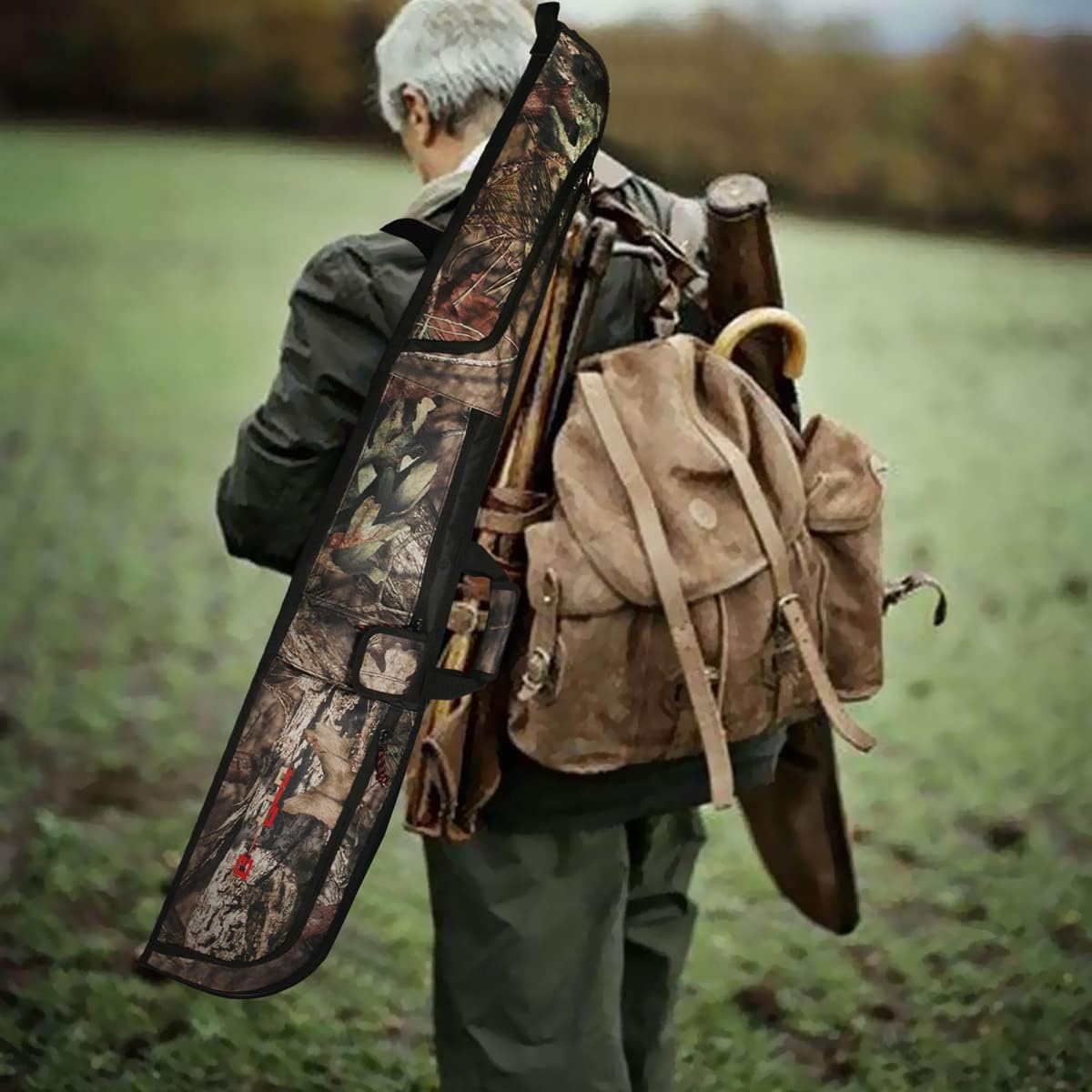 Adansonia Soft Rifle Shotgun Case 48" 52" - G-Pro Camo Long Gun Bag with Multiple Storage for Scoped Rifle Non-Scoped Shotgun