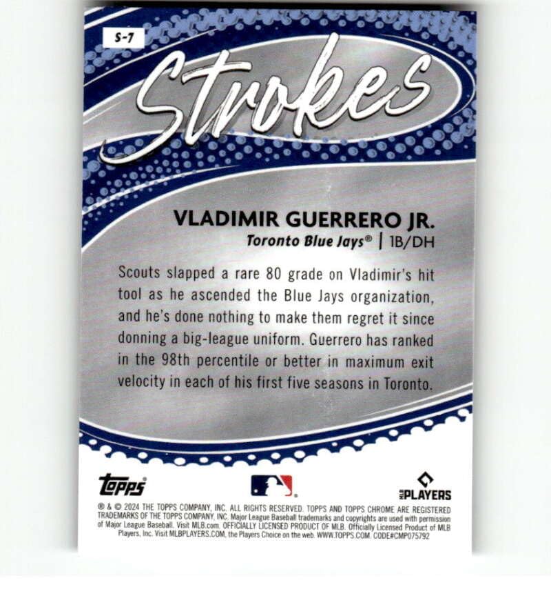 Amazon.com: 2024 Topps Chrome Strokes #S-7 Vladimir Guerrero Jr