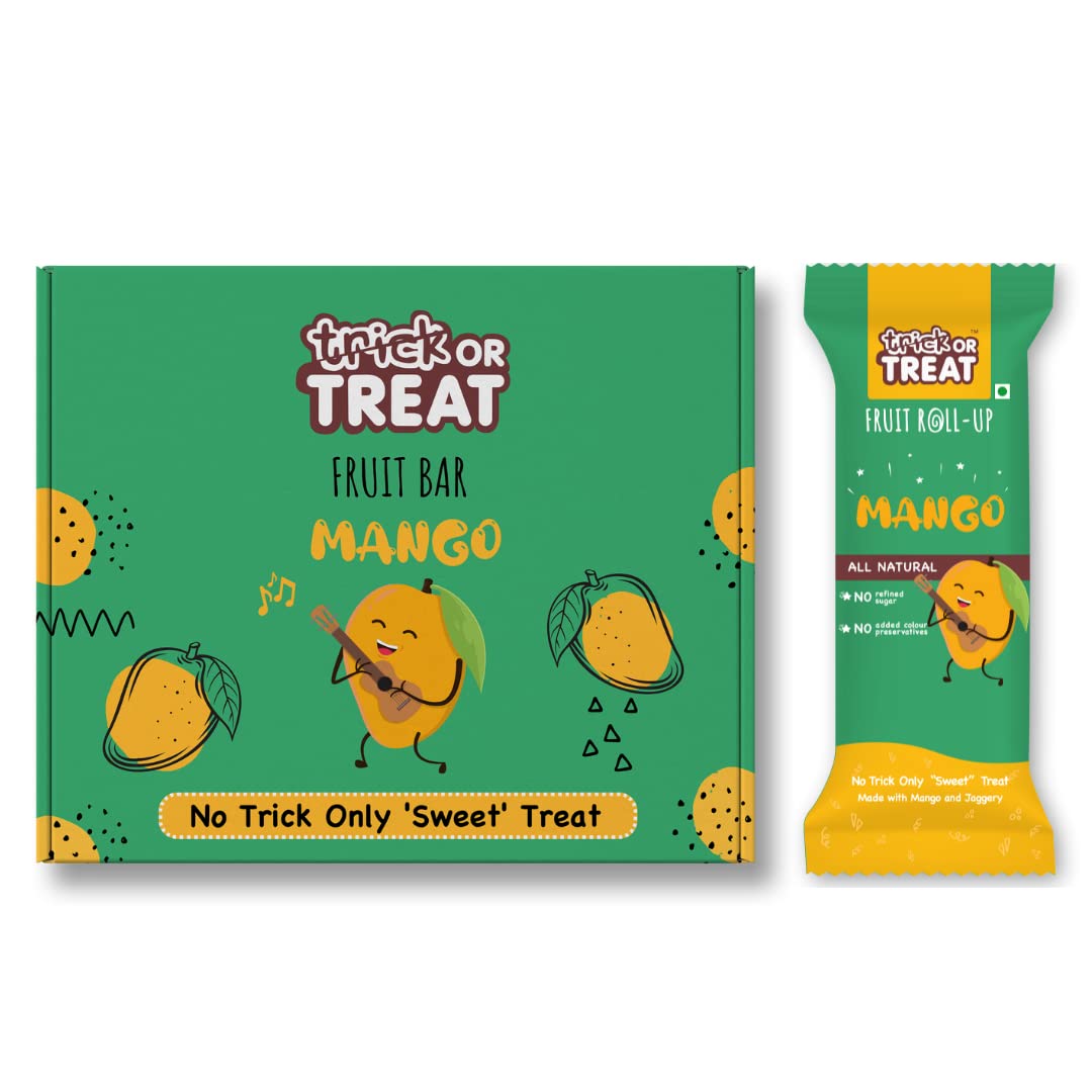 TRICK OR TREAT Fruit Bar Aam Papad | Mango Bar | 35 Bars | Mango Candy | No Sugar Preservative | Candies for kids and adults