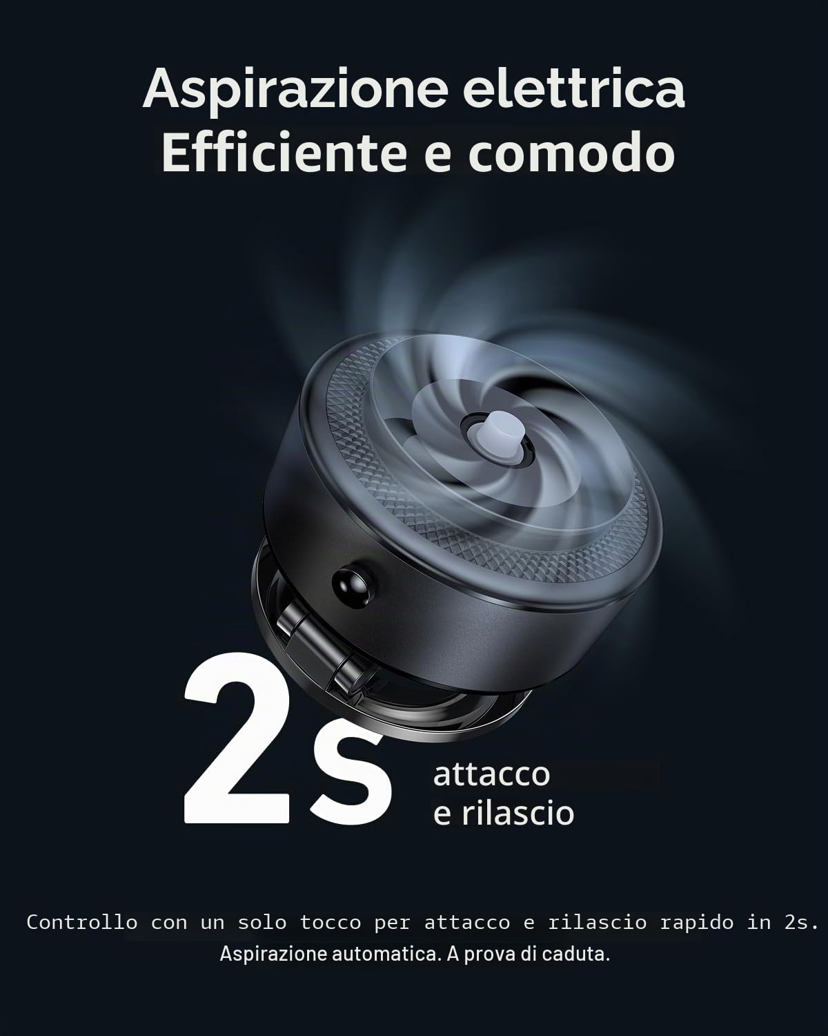 TELESIN Vacuum Supporto Elettrico Magnetico per Telefono, [Flessibile a 3 assi] 105N 360° Regolabile per iPhone/Android, Vacuum Supporto Magnetico per auto, Cucina, Palestra, Scrivania, Specchio