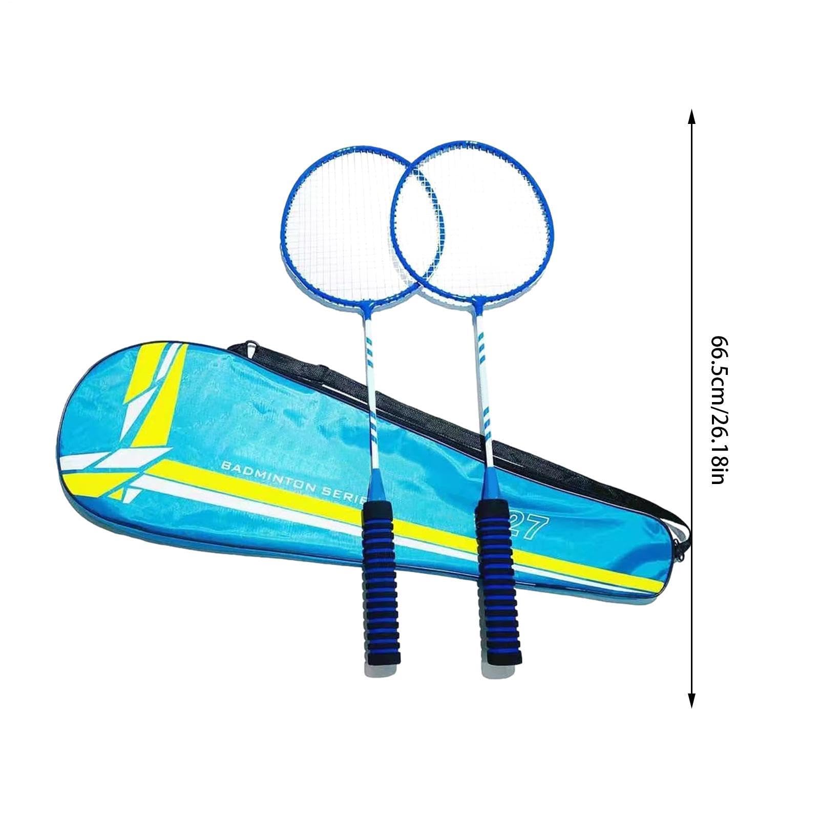 Set di Racchette da Badminton,Set di ricambio per Racchette da Badminton | leggere per 2 giocatori | Racchette elastiche e antiscivolo, attrezzatura per spiaggia, giardino, f