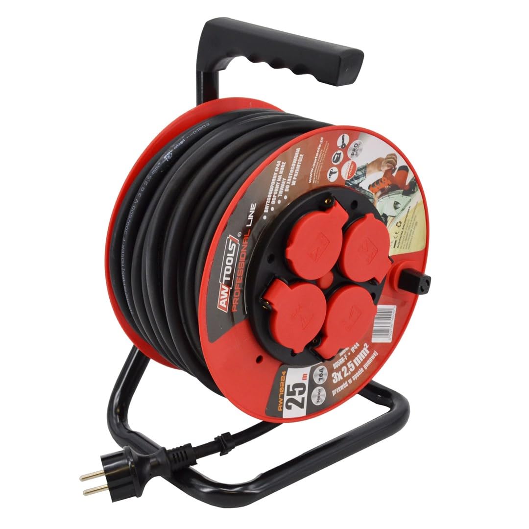 AWTOOLS Professional Extension Cable 82ft 3x0.3cm 16A/3680W/IP44