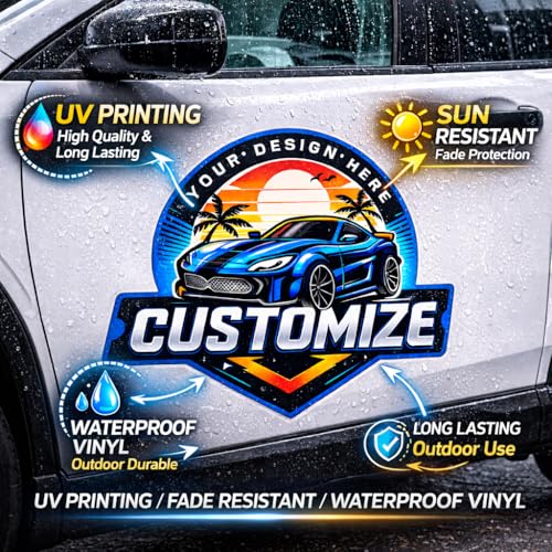 Personalized Car Decal Sticker Custom Your Vinyl Vehicle Door Decal for Car Truck SUV Pickup Van Window Waterproof Outdoor Durable - Thumbnail 2
