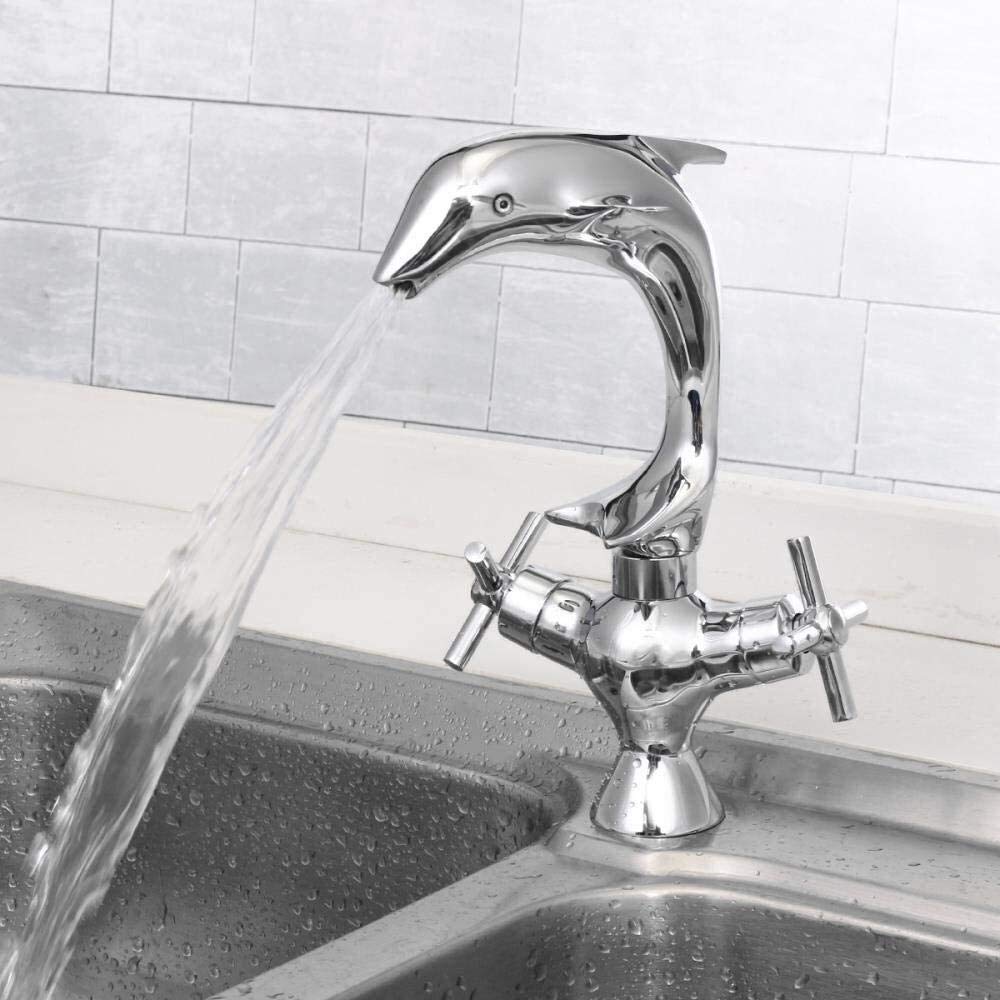 Amazon | シンクの蛇口バスルームタップバスシャワータップ銅イルカ