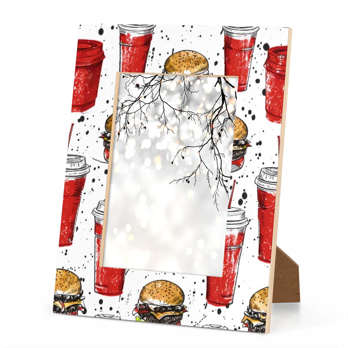 Cadre photo vertical horizontal Coke Hamburg en bois pour mur et table de salon
