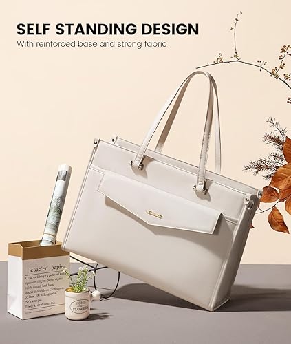 Miniatura 3 de LOVEVOOK Bolsa para laptop para mujer, 15.6 pulgadas, bolsa de mano para laptop 2 en 1, bolsa de trabajo profesional, maletín de negocios con bolso